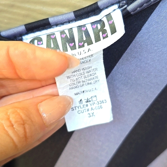 Canari Plus Size Black Jade Striped Harem Jumpsuit Romper 3x - Picture 11 of 11